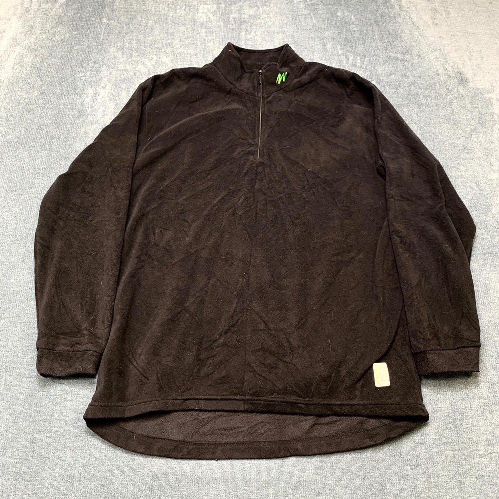 Decathlon Quechua Fleece Jacket Mens Small Black Quarter Zip Mock Neck Hiking